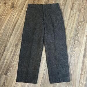 Vintage LL Bean Pants Mens 34x30 Gray Wool Salt & Pepper 70s 80s Trousers